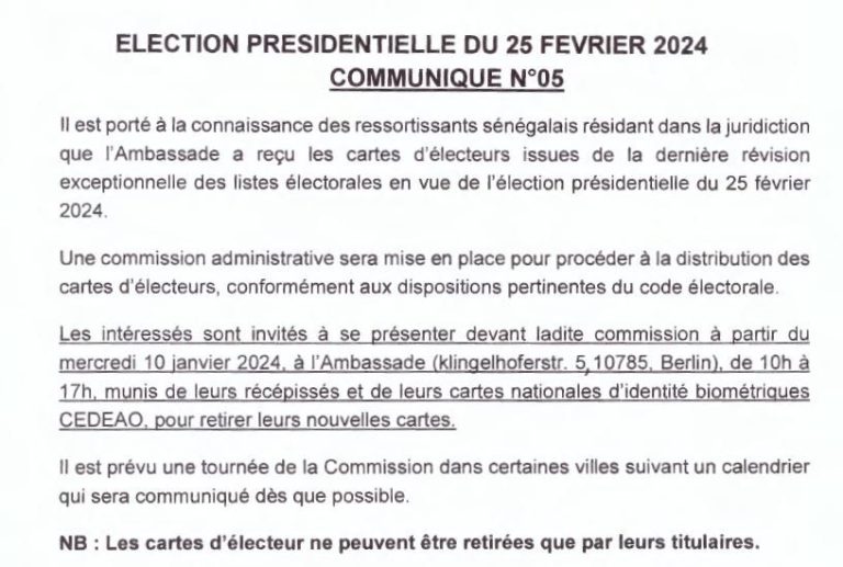 Distribution des cartes d'électeurs