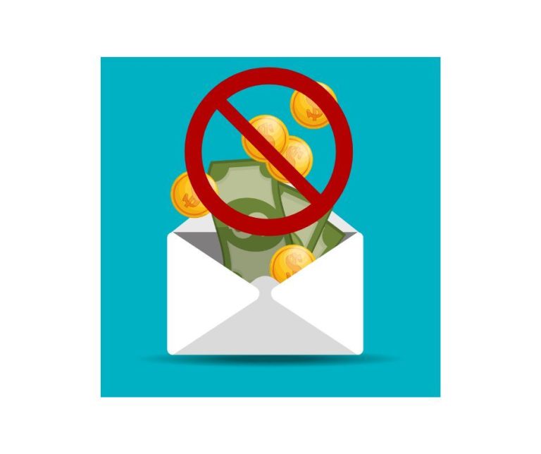 Note sur l'interdiction d'argent liquide dans les courriers