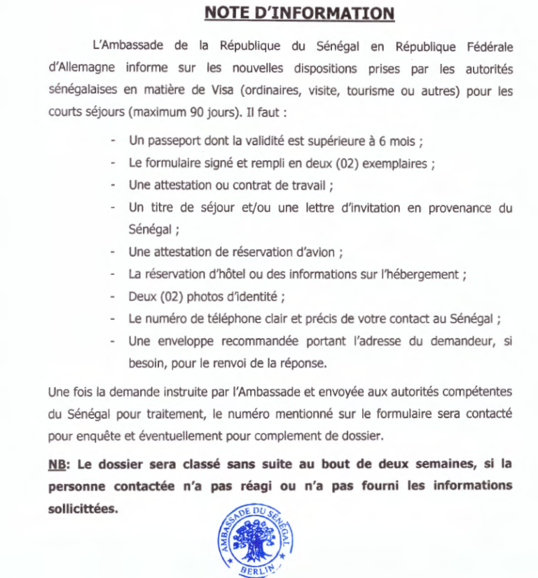 Nouvelles dispositions visa